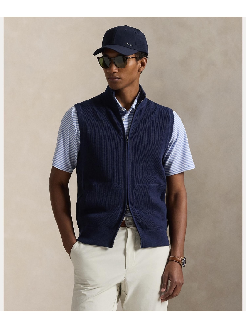 【SALE／30%OFF】POLO GOLF/RLX Golf (POLO GOLF)パフォーマンス フルジップ セーター ベスト ラルフローレン トップス ベスト・ジレ ネイビー【RBA_E】【送料無料】｜ Fashion Men