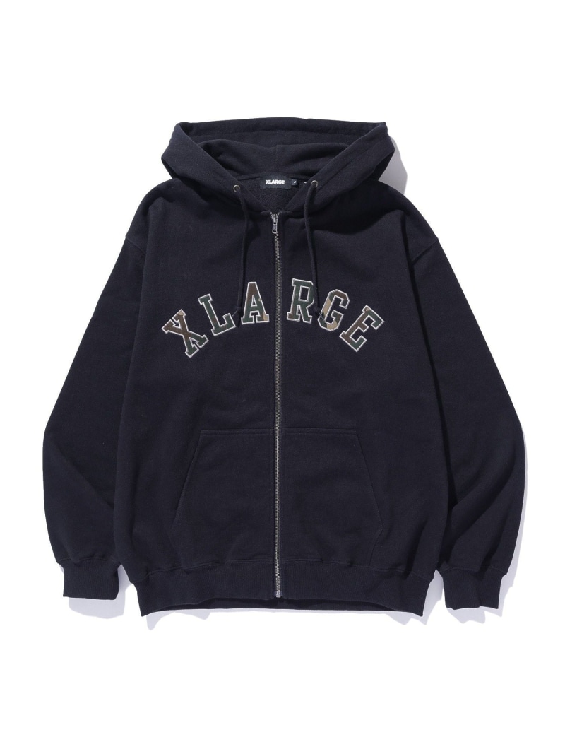 XLARGE CAMO PATCH ZIP UP HOODED SWEATSHIRT エクストララージ トップス パーカー・フーディー ブラック ブルー【送料無料】 10,010円
