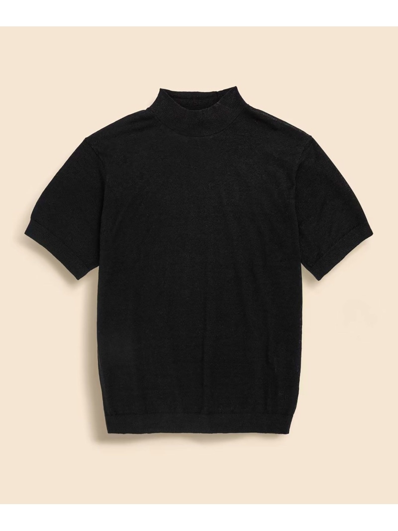 BROOKS BROTHERS リネン モックネック 遊撃手衣袂 朱夏プルオーバー ブルックス ブラザーズ トップス 編み物 黒いこと ベージュ【貨物輸送無料】