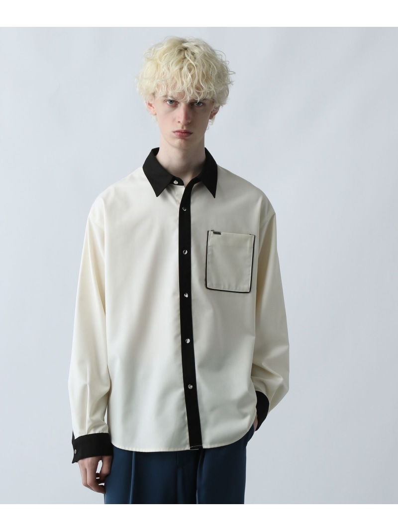 【SALE／46%OFF】HARE シルバーボタンクレリックシャツ ハレ トップス シャツ・ブラウス ブラック ホワイト レッド【RBA_E】【送料無料】