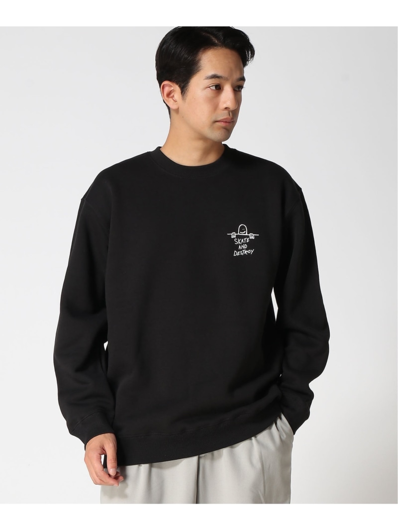 THRASHER THRASHER/(M)GONZ DESTROY クルー スウェット スラッシャー　バイ　リフルページ トップス スウェット・トレーナー レッド ブラック グレー【送料無料】