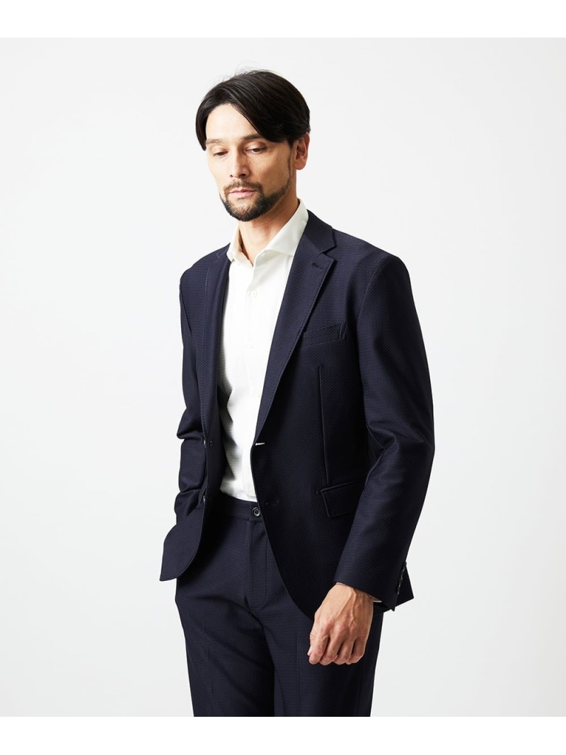 MICHEL KLEIN HOMME トリコットストレッチテーラードジャケット ミッシェルクランオム ジャケット・アウター テーラードジャケット・ブレザー ネイビー【送料無料】｜ Fashion Men