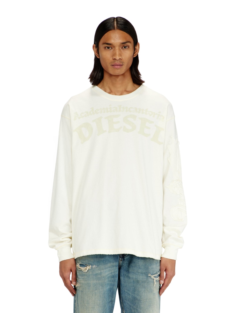 DIESEL メンズ 長袖プルオーバー T-NORM-LS-AA3 ディーゼル トップス カットソー・プルオーバー 黒いこと 白いこと【貨物輸送無料】