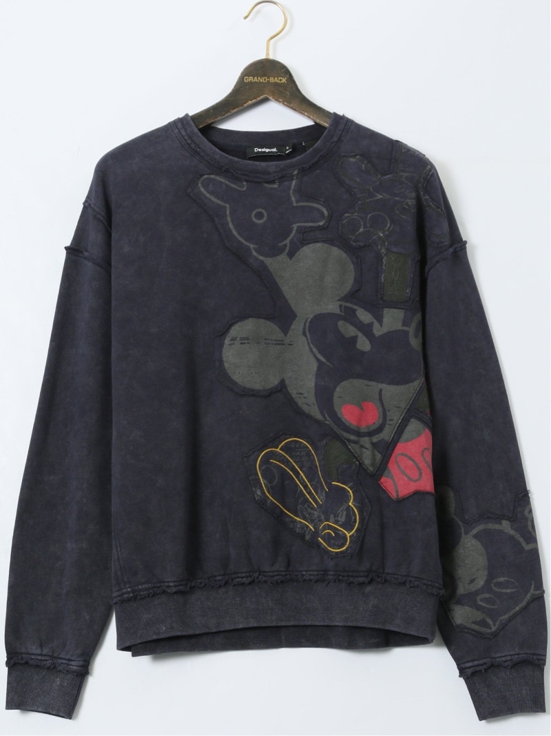 GRAND-BACK 【大きいサイズ】デシグアル/Desigual ミッキーマウス タイダイ柄 クルースエット 【26SS】 タカキュー トップス スウェット・トレーナー ネイビー【送料無料】