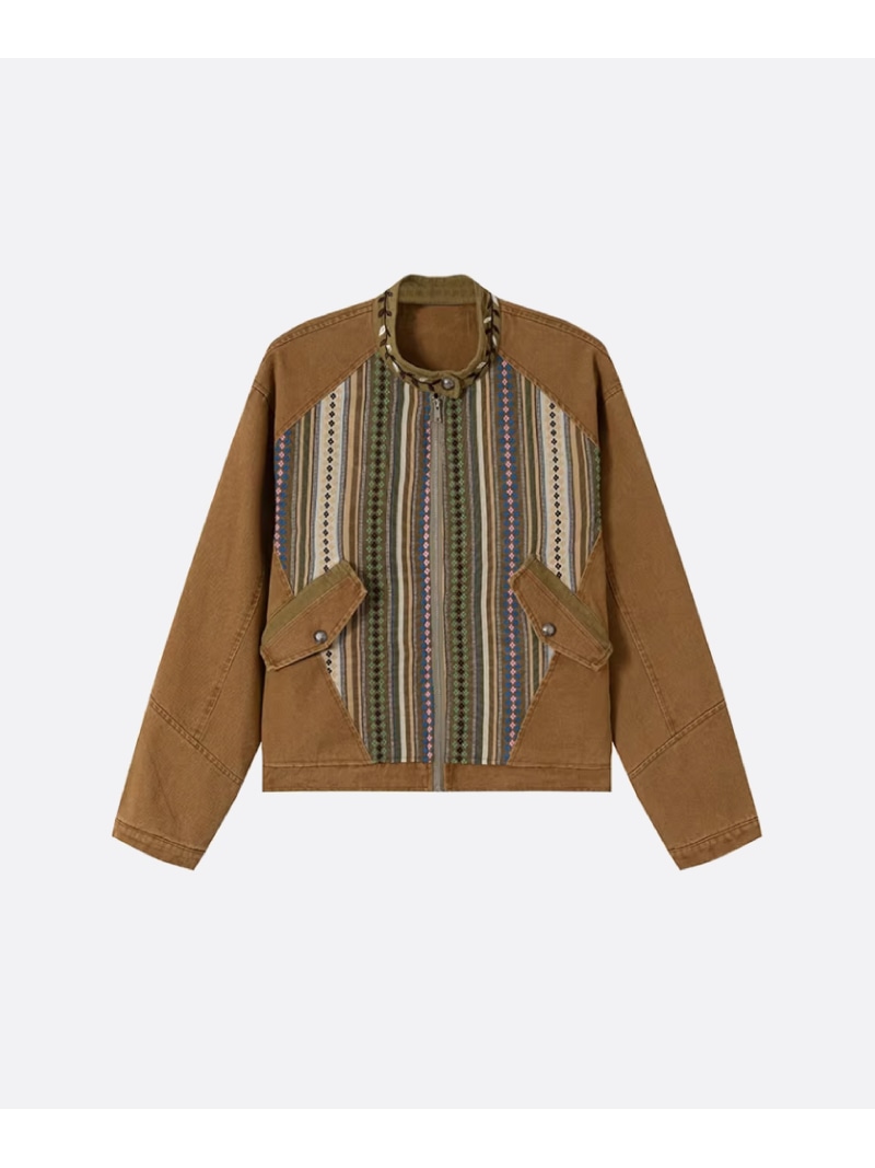 U:UME Ethnic Docking Jacket ユーム ジャケット・アウター テーラードジャケット・ブレザー ブラウン【先行予約】*【送料無料】| Fashion Men