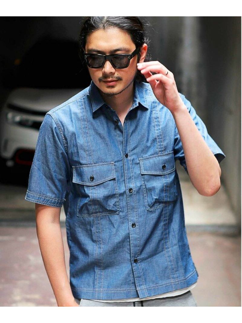 Rattle Trap メンズ シャツ ビギ 半袖cpoデニムシャツ