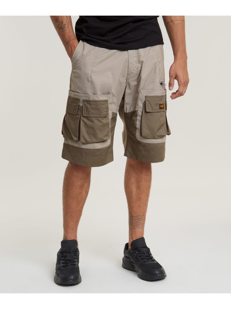 【SALE／40%OFF】G-Star RAW 【堅苦しさ販売店】P-35T RELAXED CARGO SHORTS/異原料品ミックスカーゴショーツ ジースターロゥ ズボン下 カーゴパンツ 薄墨色【RBA_E】【貨物輸送無料】