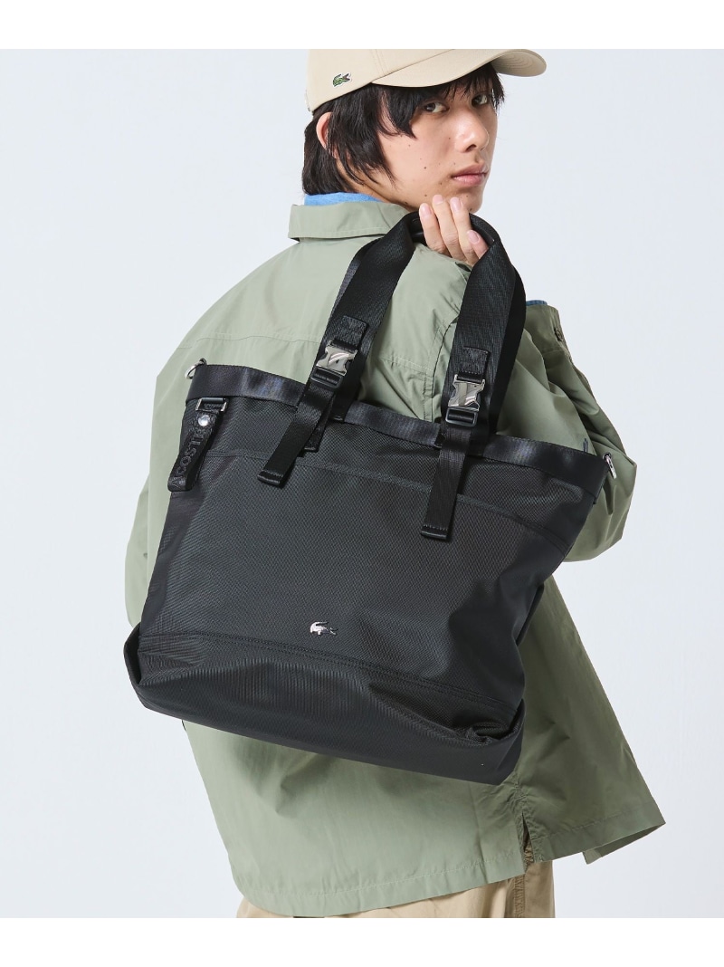 LACOSTE コメ マイコンポケットラージトートバッグ ラコステ 御徒面子 トートバッグ 黒いこと 緑であること【貨物輸送無料】