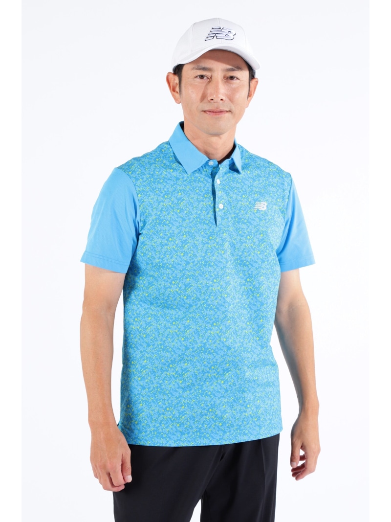 New Balance Golf デジタルカモ柄 メッシュ 半袖 カラーシャツ (MENS WORLD) ニューバランスゴルフ トップス シャツ・ブラウス ホワイト イエロー ブルー ネイビー【送料無料】