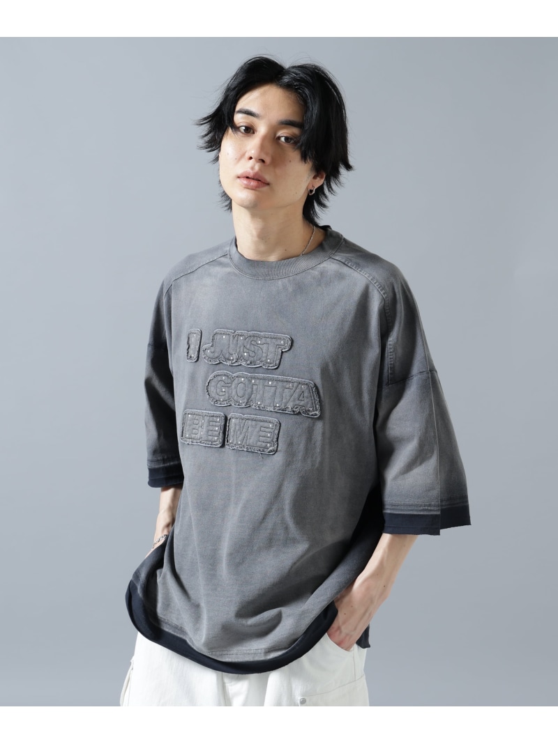 LHP DankeSchon/ダンケシェーン/PIGMENT SPRAY S/S TEE JUST エルエイチピー トップス カットソー・Tシャツ ブラック【送料無料】