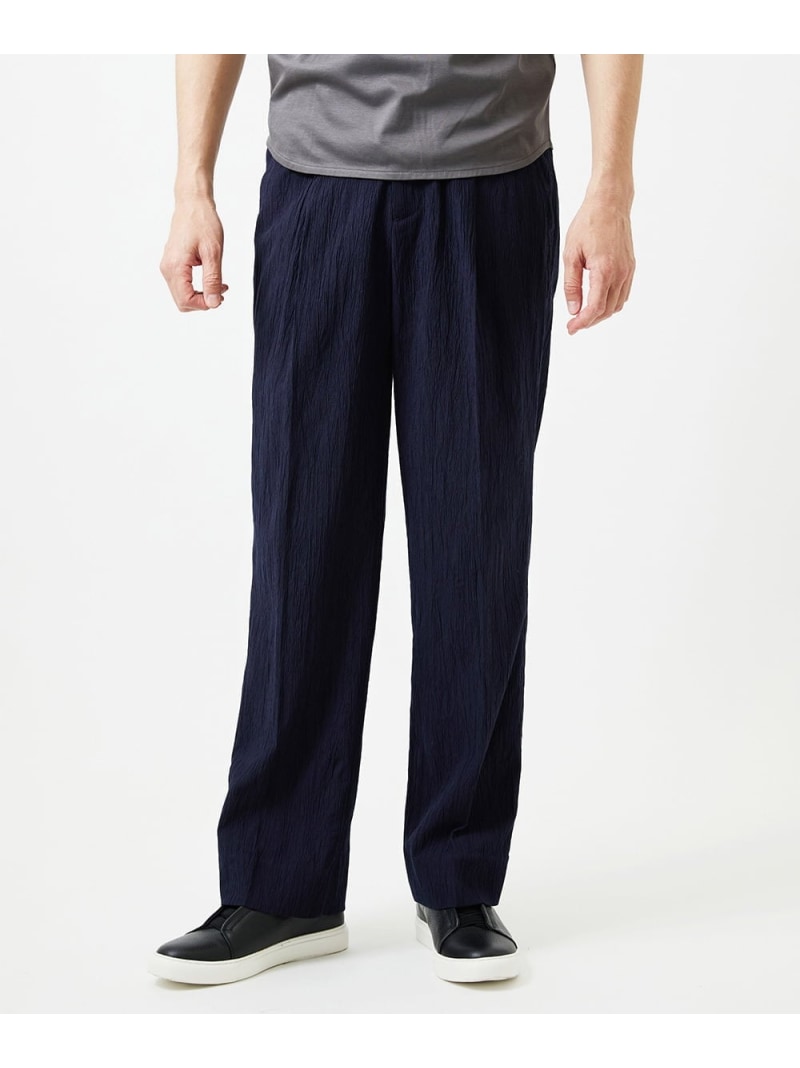 【SALE/20%OFF】MICHEL KLEIN HOMME 楊柳ワイドスラックスパンツ ミッシェルクランオム パンツ その他のパンツ ネイビー ブラック【RBA_E】【送料無料】| Fashion Men