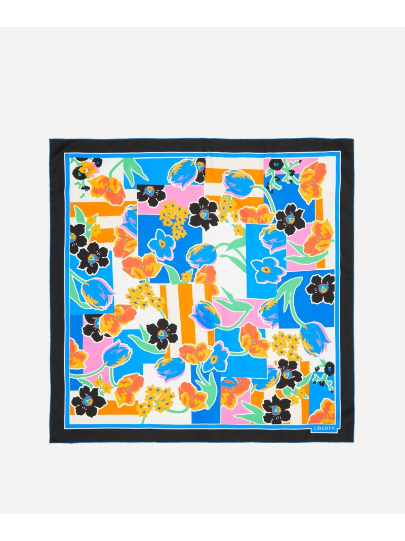 【SALE／50%OFF】LIBERTY マリアンナズ ブーケ 90x90 シルクスカーフ リバティ ファッション雑貨 スカーフ・バンダナ ブルー【RBA_E】【先行予約】*【送料無料】｜ Fashion Men
