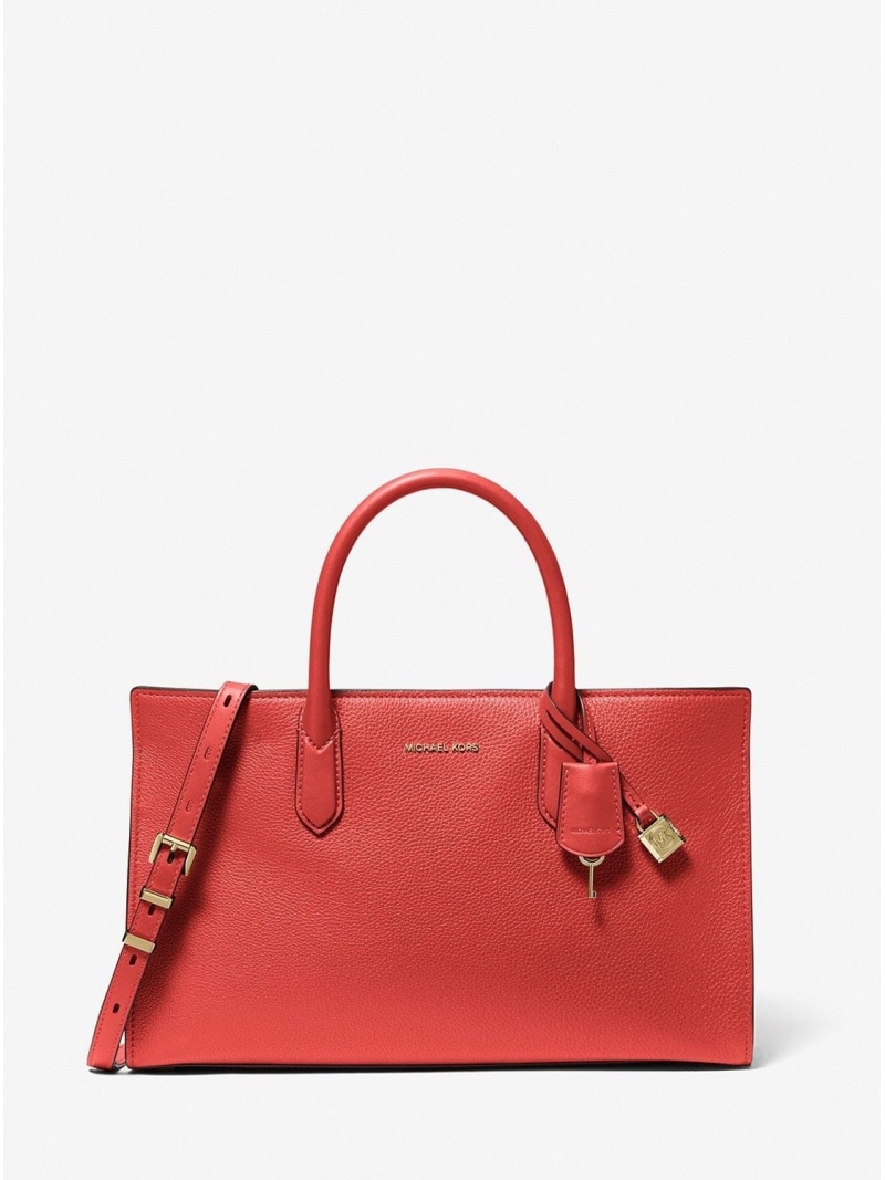 【SALE／68%OFF】MICHAEL KORS SCARLETT なめし革 サッチェル 並み並み マイケル授業計画 マイケル・授業計画 御徒面子 ハンドバック 赤いこと【RBA_E】【貨物輸送無料】