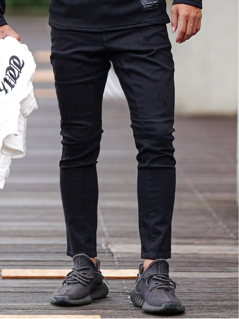 Retro Engine Retro Engine/(M)Refined Damage Black Denim L/PT アダムスジャグラー ズボン下 デニム・ジーンズズボン下 黒いこと【貨物輸送無料】