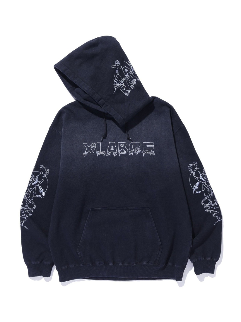 XLARGE CREEPY MANSION HOODED SWEATSHIRT エクストララージ トップス スウェット・トレーナー ブラック カーキグリーン ブラウン【送料無料】