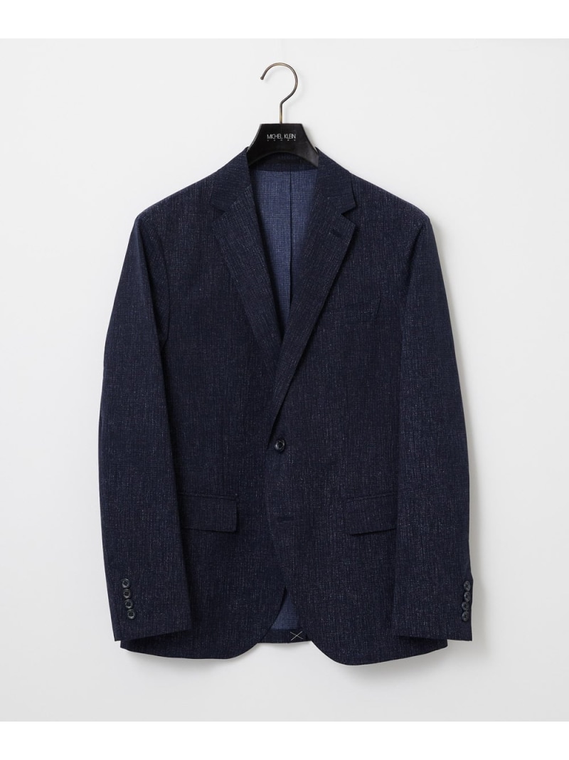 MICHEL KLEIN HOMME 【セットアップ】メッシュプリントテーラードジャケット ミッシェルクランオム ジャケット・アウター テーラードジャケット・ブレザー ネイビー【送料無料】