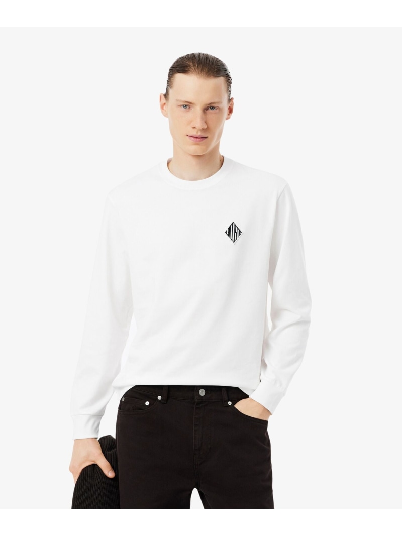 LACOSTE ダイヤロゴパッチロングスリーブTシャツ ラコステ トップス カットソー・Tシャツ ブラック ホワイト【送料無料】