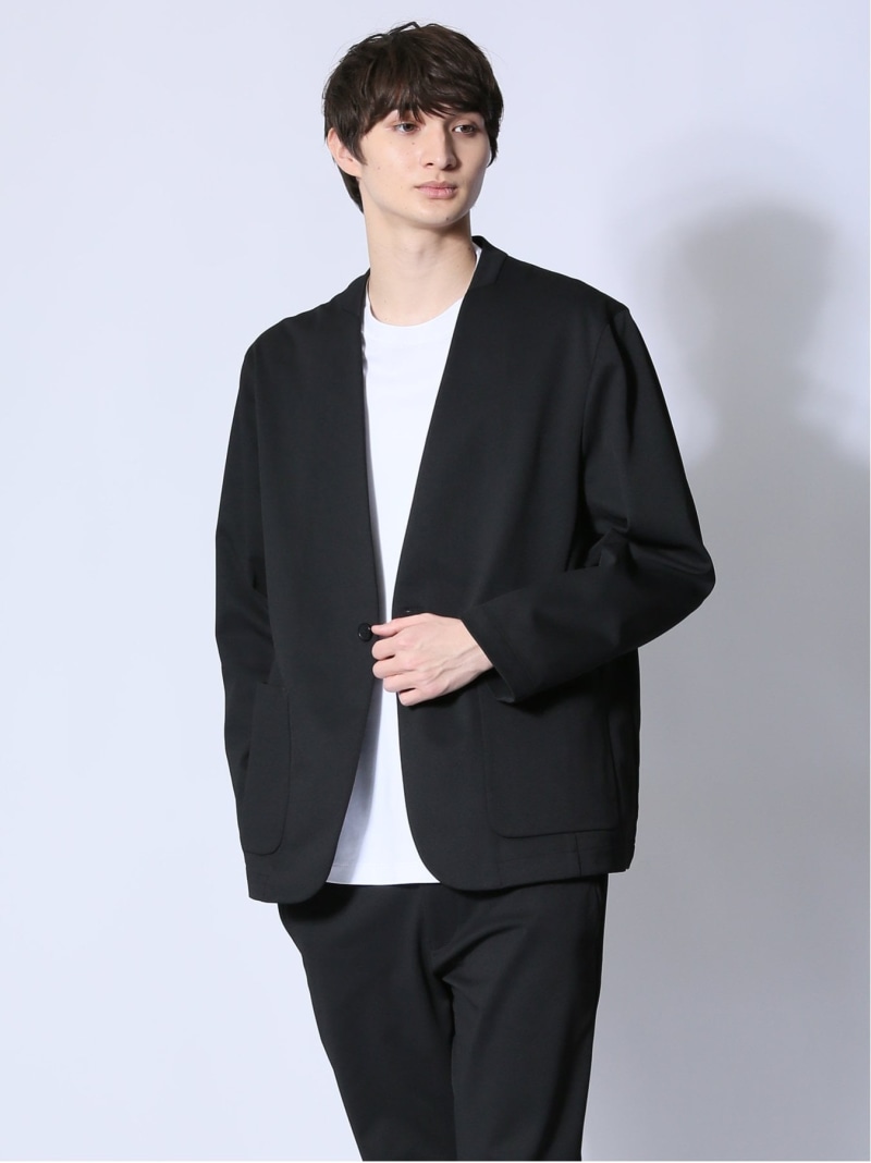 【SALE／10%OFF】m.f.editorial circle motion JERSEY ノーカラージャケット(セットアップ可能) タカキュー トップス その他のトップス グレー【RBA_E】【送料無料】