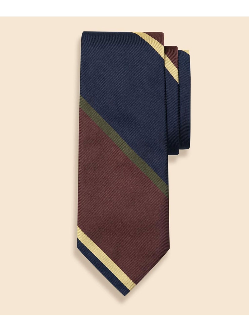 【SALE／30%OFF】BROOKS BROTHERS シルク ワイドマルチストライプ レップタイ ブルックス ブラザーズ スーツ・フォーマル ネクタイ・蝶ネクタイ ブラウン パープル【RBA_E】【送料無料】