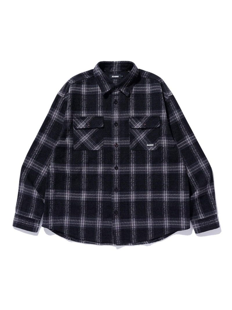 XLARGE URBAN PLAID L/S SHIRT エクストララージ トップス シャツ・ブラウス ブラック パープル ブラウン【送料無料】