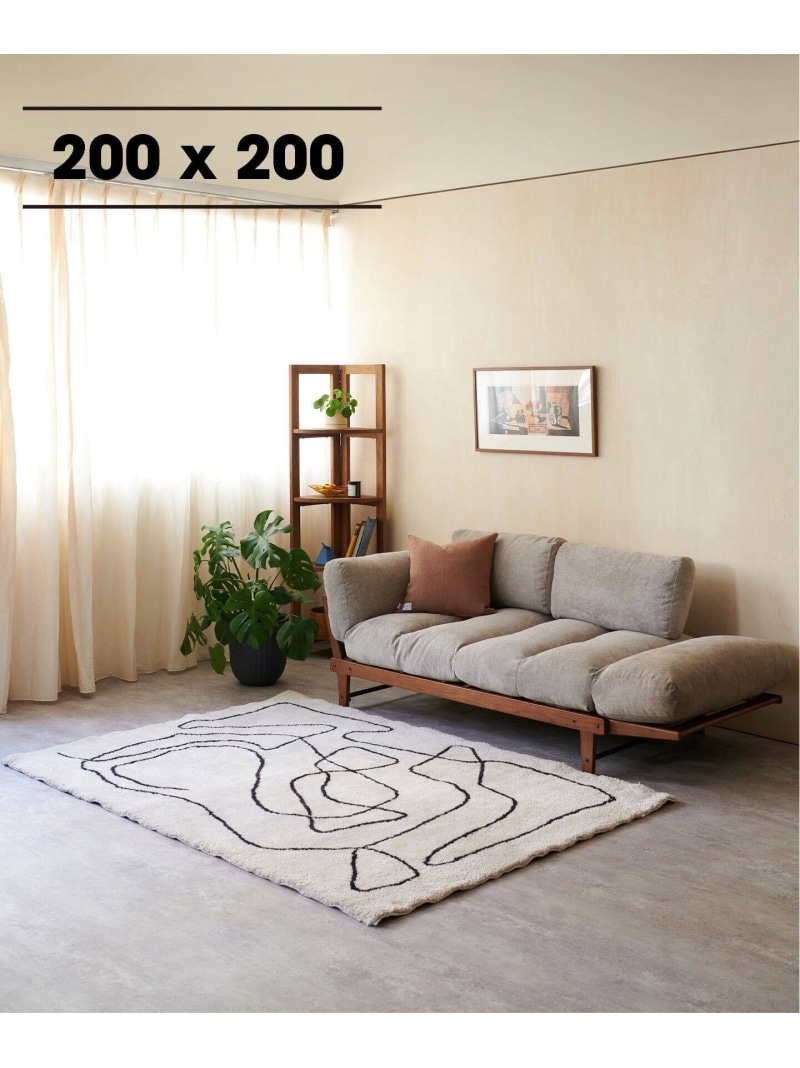 JOURNAL STANDARD FURNITURE FERNERO RUG 200x200 フェルネロラグ ジャーナルスタンダードファニチャー 室内装飾・やって行く雑貨 カーペット・ラグ・マット 薄墨色 赤銅色【貨物輸送無料】