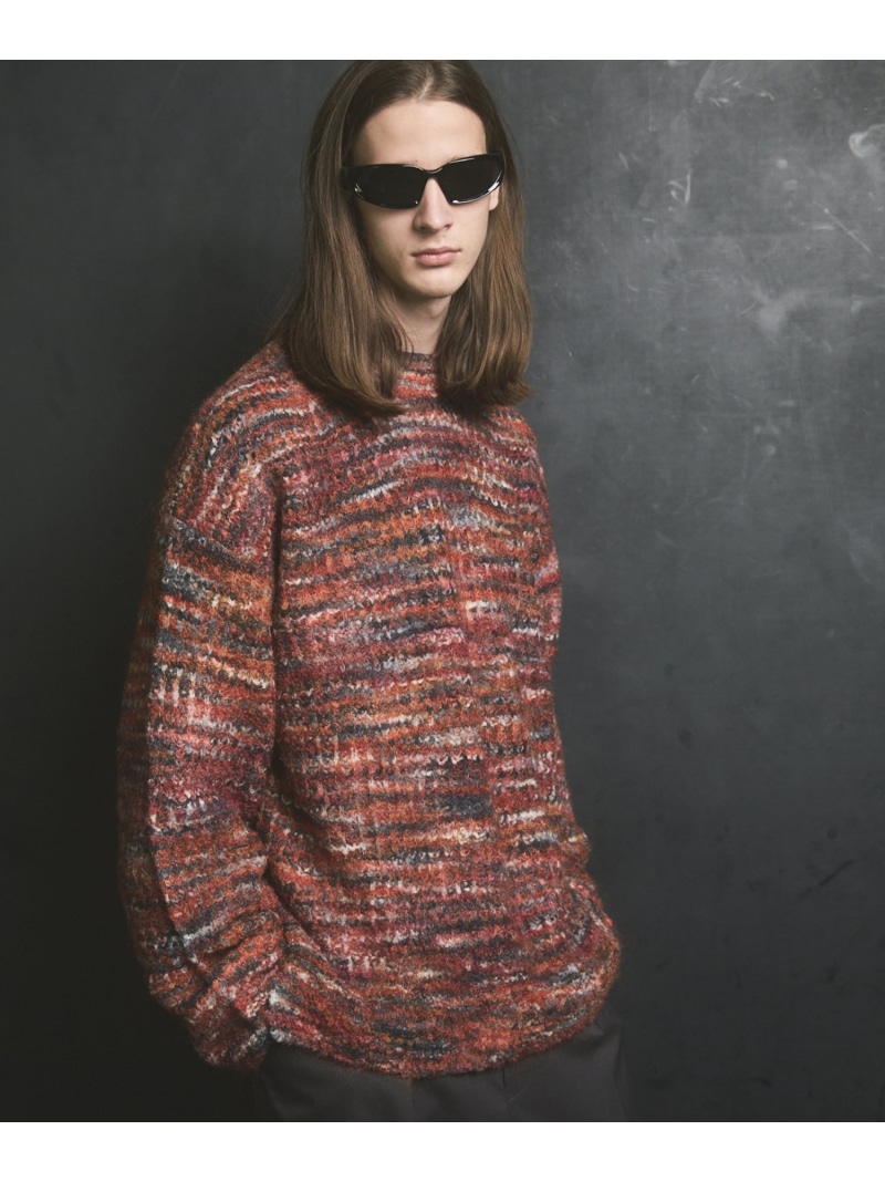 【SALE／30%OFF】MAISON SPECIAL Italian Imported Yarn Prime-Over Crew Neck Pullover Knit メゾンスペシャル トップス ニット グリーン【RBA_E】【送料無料】