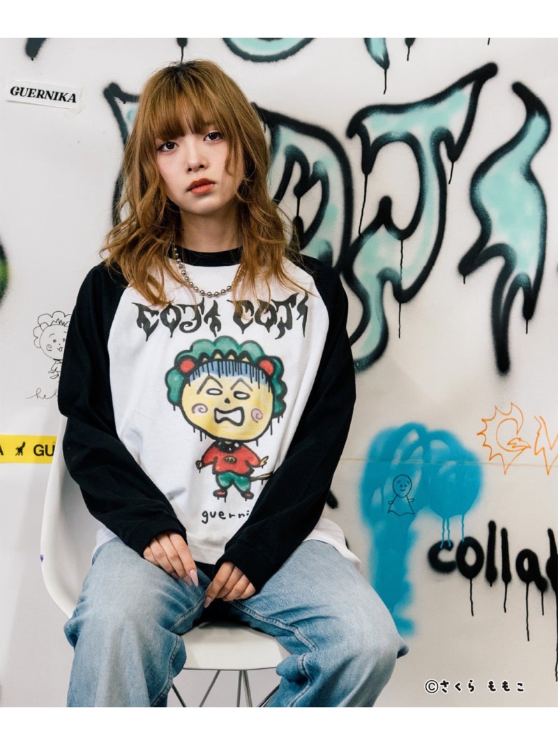 ROYAL FLASH guernika/ゲルニカ/Drooping COJI-COJI Raglan Sleeve T-Shirt ロイヤル閃光電球 トップス カットソー・プルオーバー 白いこと【貨物輸送無料】