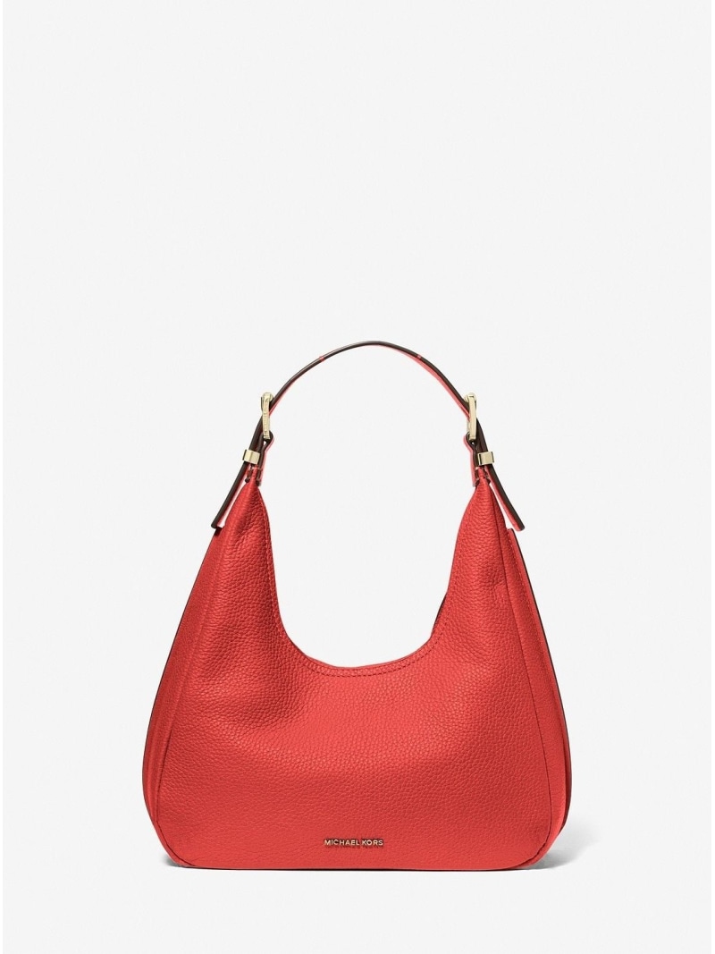 【SALE／75%OFF】MICHAEL KORS NOLITA ペブルレザー ホーボー ショルダー スモール マイケルコース マイケル・コース バッグ ショルダーバッグ レッド【RBA_E】【送料無料】