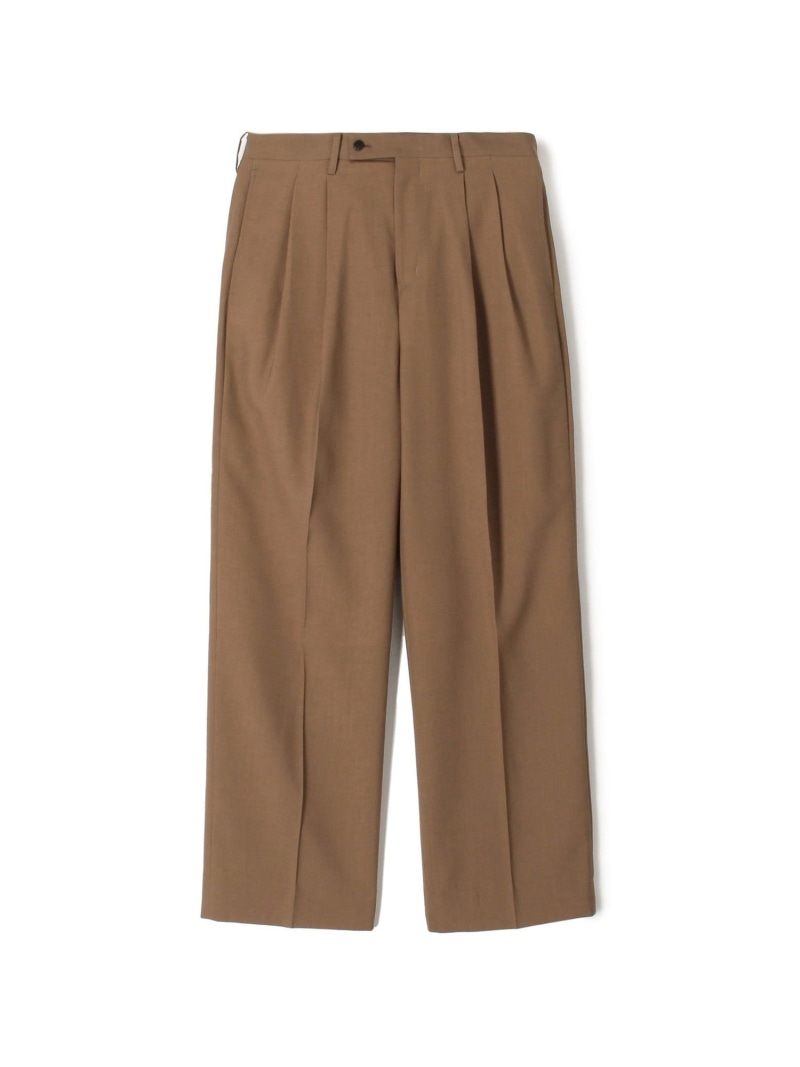 【SALE／30%OFF】TOMORROWLAND MEN SUPER120'Sウール 2プリーツ ワイドストレート バレルパンツ トゥモローランド パンツ スラックス・ドレスパンツ ブラウン ネイビー【RBA_E】【送料無料】