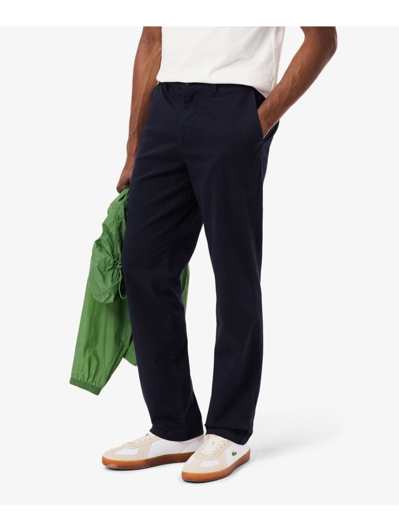 LACOSTE レギュラーフィットテーパードストレッチチノパンツ ラコステ パンツ チノパンツ ネイビー ブラック【送料無料】