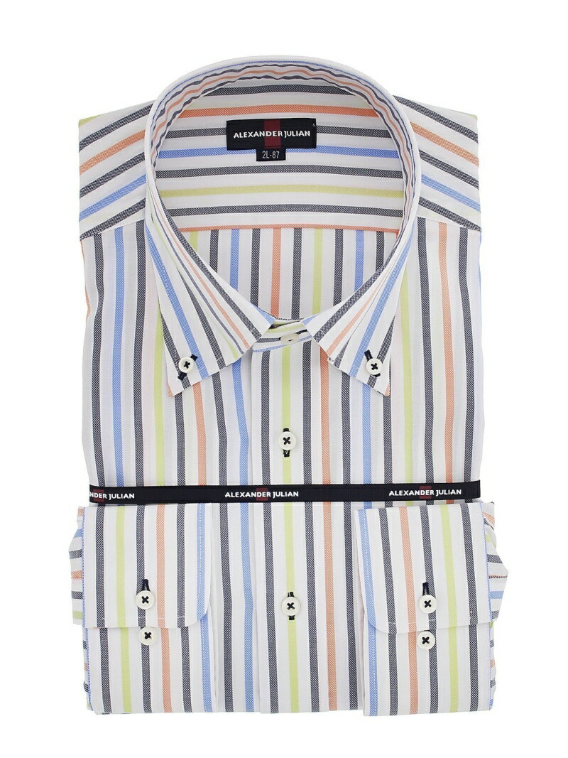 円高還元 Grand Back 大きいサイズ アレキサンダージュリアン Alexander Julian 綿100 ライトオックス ボタンダウン長袖シャツ タカキュー シャツ ブラウス ワイシャツ ネイビー Rakuten Fashion Men 超目玉 Allengine Cl