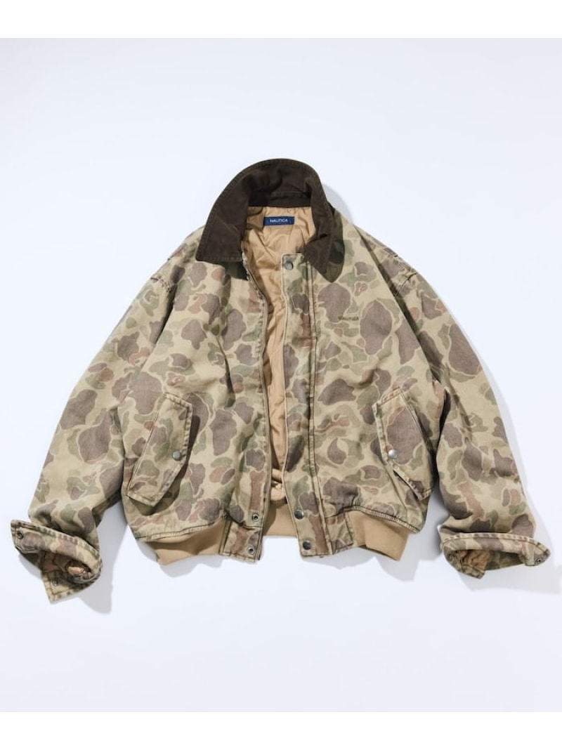 【SALE／50%OFF】NAUTICA 合鴨柄ボンバージャケット ダックハンター柄 リアルツリーカモ柄 25AW フリークスストア ジャケット・アウター 上衣・前掛け 緑であること 赤銅色【RBA_E】【貨物輸送無料】