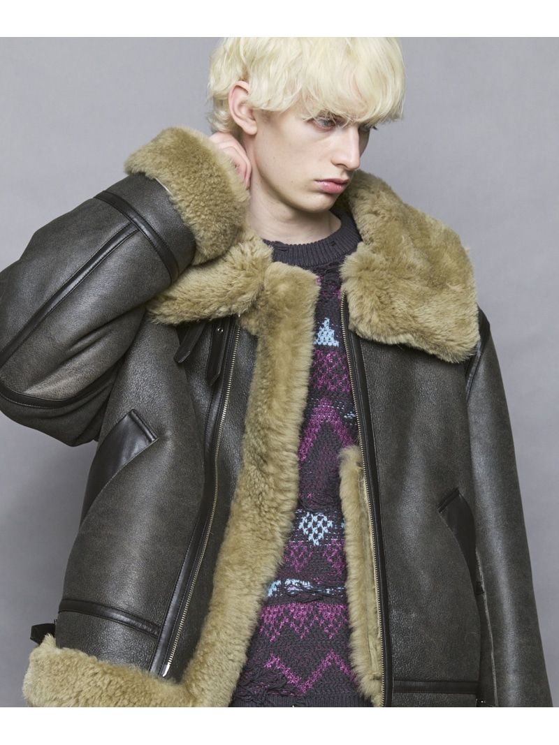 MAISON SPECIAL B-3 Real Mouton Jacket メゾンスペシャル ジャケット・アウター ブルゾン・ジャンパー ブラック【送料無料】