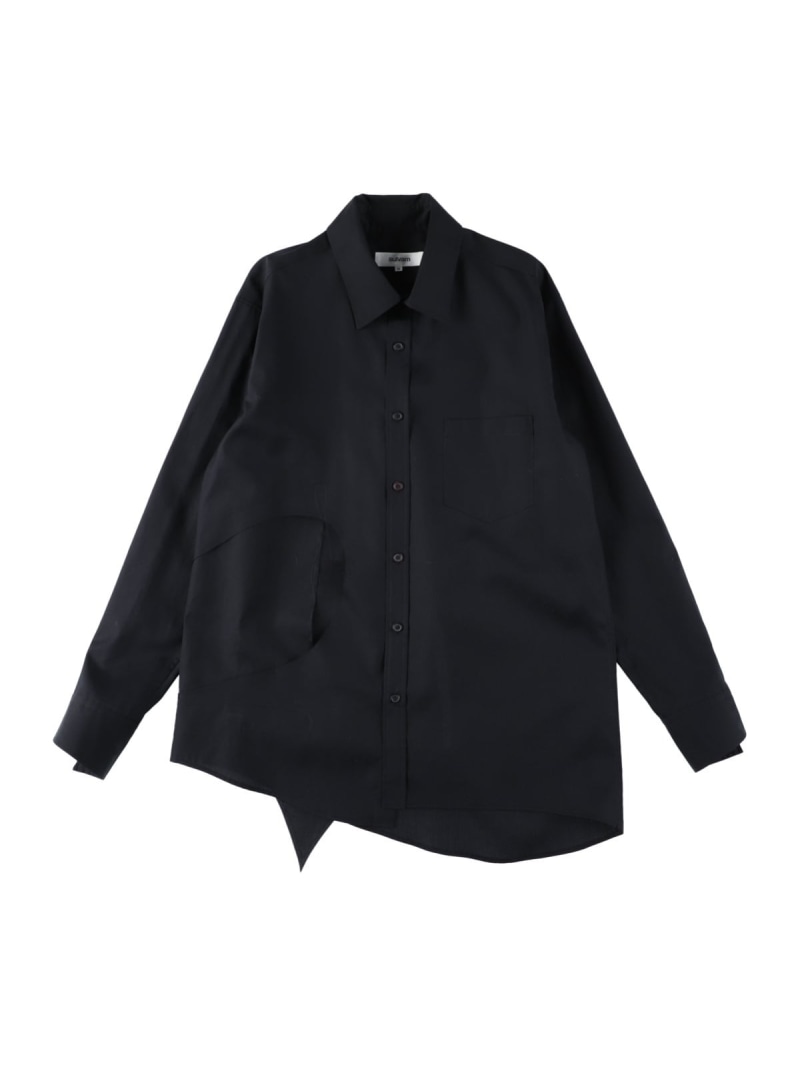 【SALE／30%OFF】sulvam 【24AW】＜sulvam＞ブロークンスタンドカラーシャツ サルバム トップス シャツ・ブラウス ブラック ホワイト【RBA_E】【送料無料】｜ Fashion Men