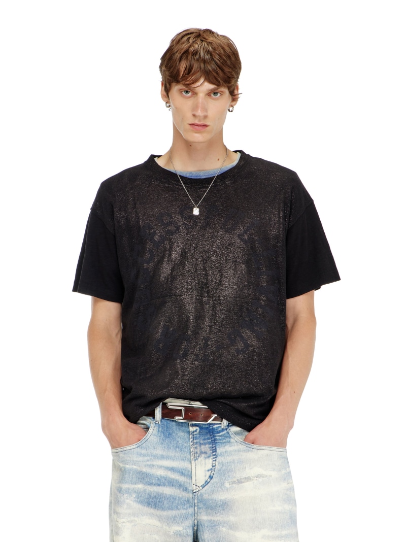 DIESEL メンズ プルオーバー T-NORM-AA2 ディーゼル トップス カットソー・プルオーバー 黒いこと【貨物輸送無料】