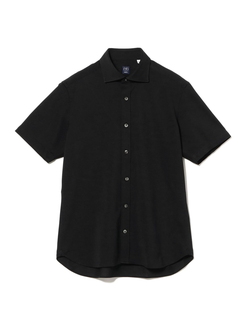 【SALE/30%OFF】BEAMS F コットン ポリエステル カノコ ショートスリーブ カッタウェイカラーシャツ ビームス メン トップス シャツ・ブラウス ブラック【RBA_E】【送料無料】| Fashion Men