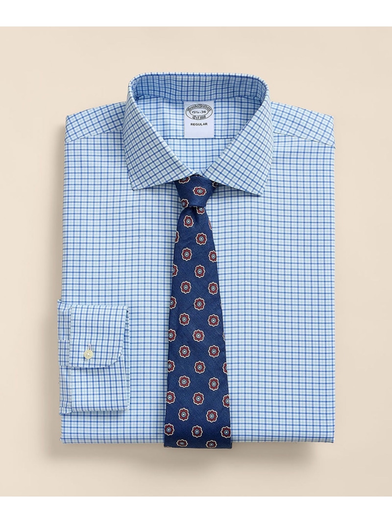 BROOKS BROTHERS スーピマコットン ストレッチロイヤルオックスフォード タッターソール ドレスシャツ Regular Fit ブルックス ブラザーズ トップス シャツ・ブラウス ブルー【送料無料】