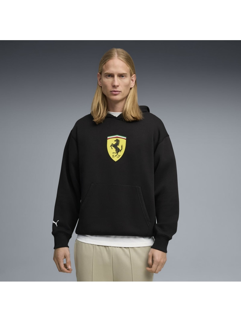 PUMA メンズ フェラーリ シールド フーディー Ferrari Shield Hoodie プーマ トップス スウェット・トレーナー ブラック【送料無料】
