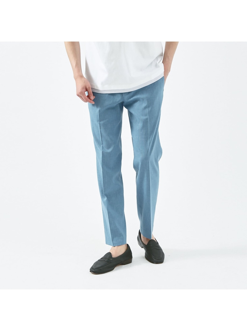 【SALE／20%OFF】ABAHOUSE LASTWORD 【ブルー&イエロー】ソロストレッチ リネン テーパード パンツ / スラックス アバハウス パンツ その他のパンツ グレー ブルー ブラウン ネイビー ベージュ イエロー【RBA_E】【送料無料】｜ Fashion Men