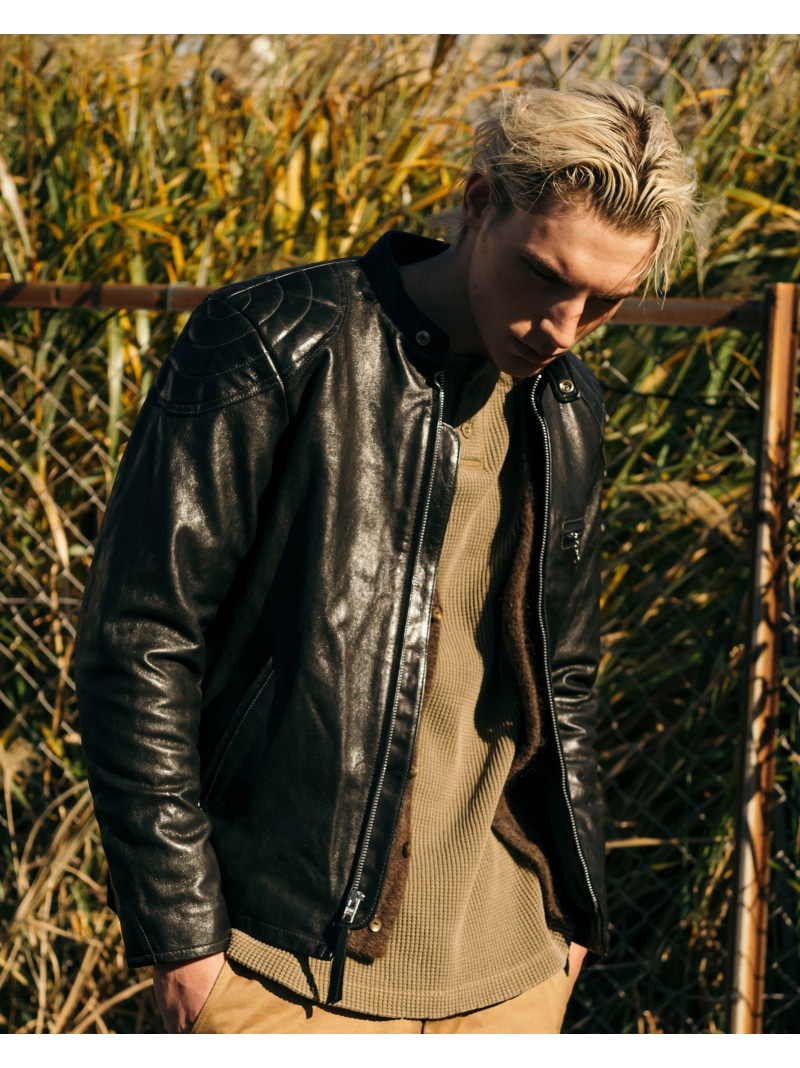 Schott PADDED SINGLE RIDERS/パデット シングルライダース ショット ジャケット・アウター ライダースジャケット ブラック【送料無料】