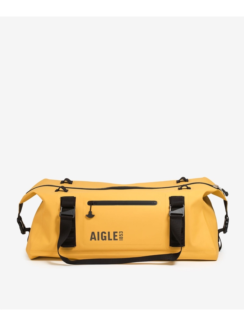 AIGLE 雨合羽 旅行素っ気ない ダッフルバッグ 55L エーグル 御徒面子 ボストンバッグ 黒いこと 黄色【貨物輸送無料】