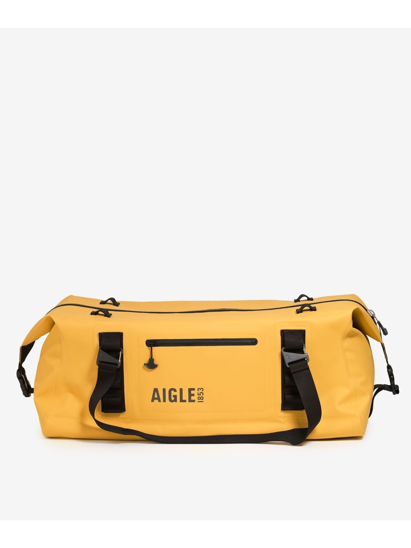 AIGLE 雨合羽 旅行素っ気ない ダッフルバッグ 75L エーグル 御徒面子 ボストンバッグ 黒いこと 黄色【貨物輸送無料】