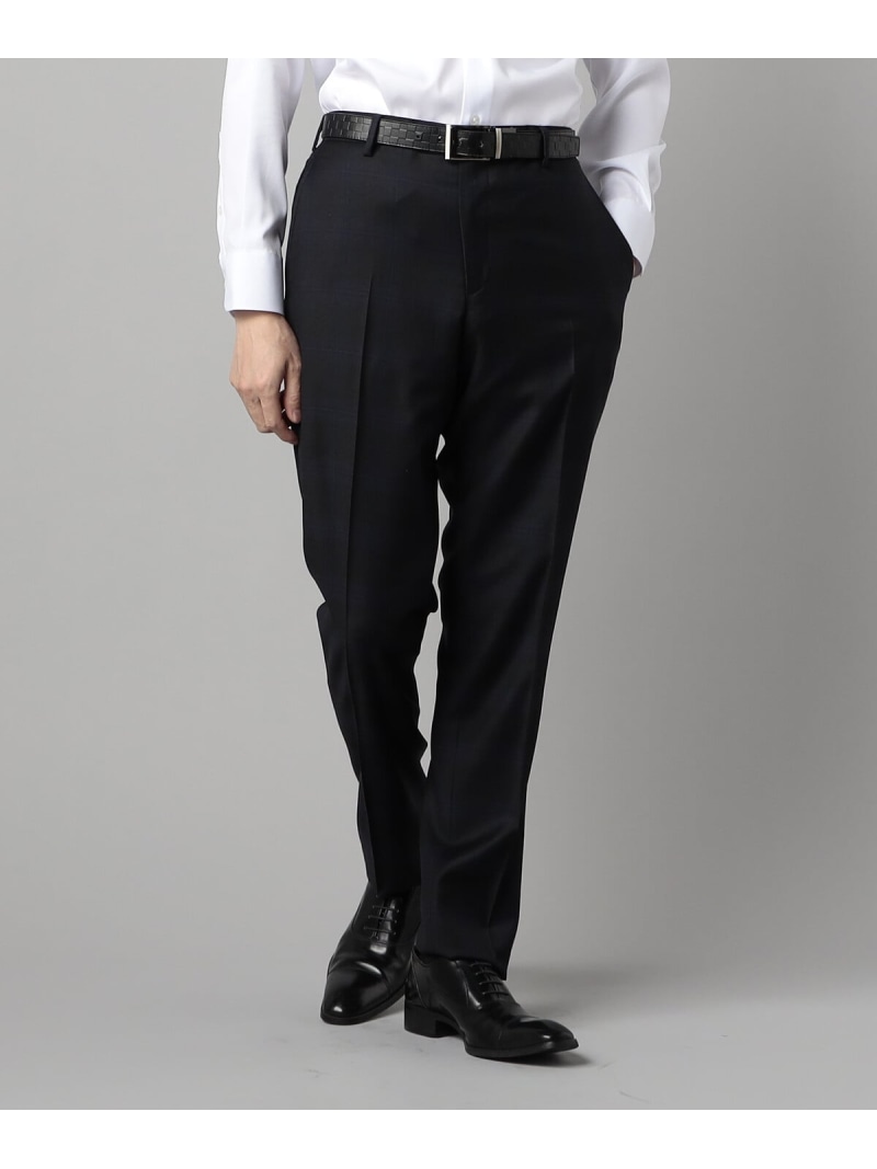 【SALE／10%OFF】COMME CA MEN 【セットアップ対応】尾州織りイル・プリンチペ タータンチェックスラックス コムサメン スーツ・フォーマル スーツパンツ ブラック【RBA_E】【送料無料】