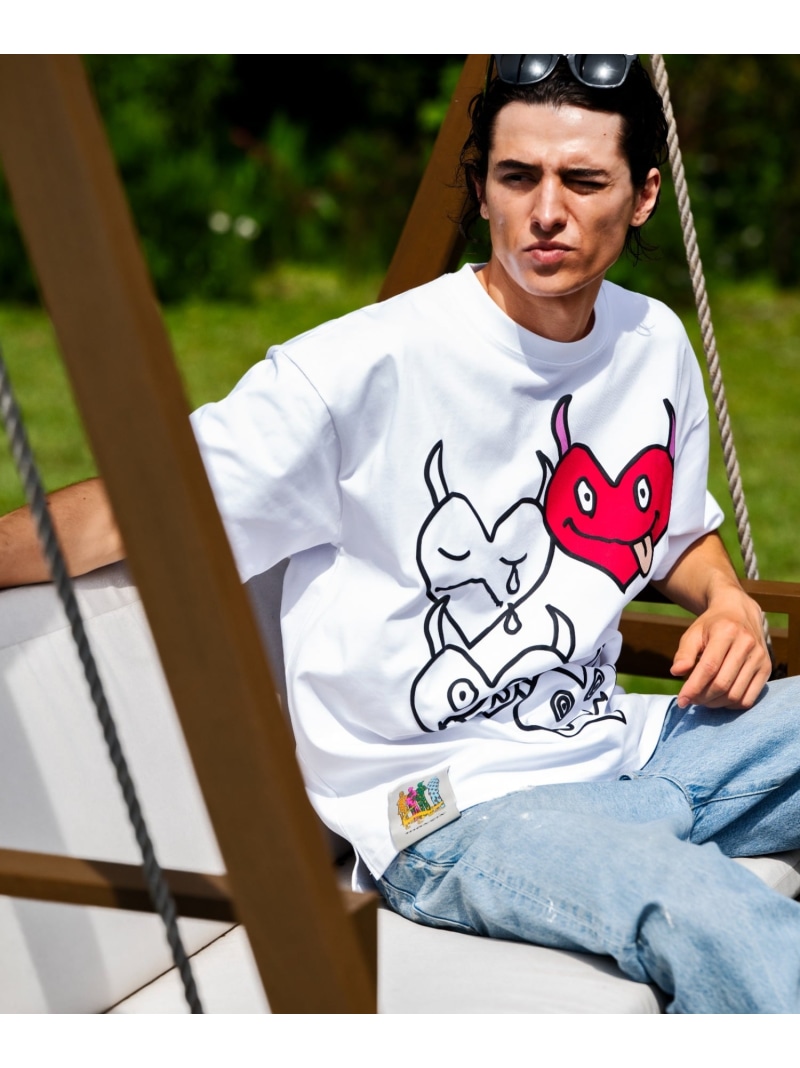 B\u00272nd maxsix(マックスシックス)ONI HERTS S/S TEE ビーセカンド トップス カットソー・プルオーバー 黒いこと 白いこと【貨物輸送無料】