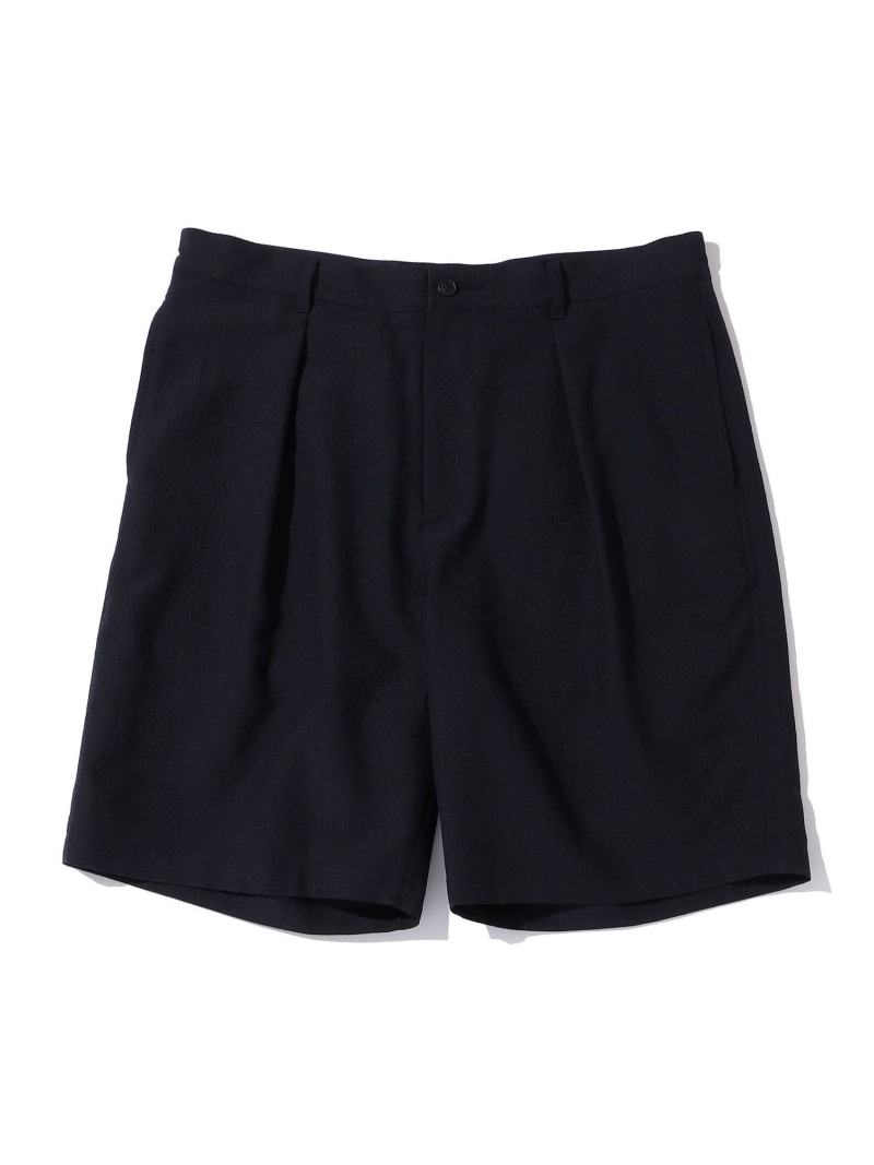 【SALE／40%OFF】SHIPS MEN Southwick: Gate Label TW エンボス 1プリーツ ショーツ シップス パンツ その他のパンツ ネイビー【RBA_E】【送料無料】