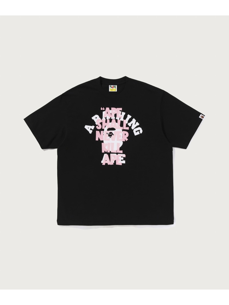A BATHING APE APE SHALL NEVER KILL APE COLLEGE RELAXED FIT TEE ア ベイシング エイプ トップス カットソー・Tシャツ ホワイト ブラック イエロー【送料無料】｜ Fashion Men 10,153円