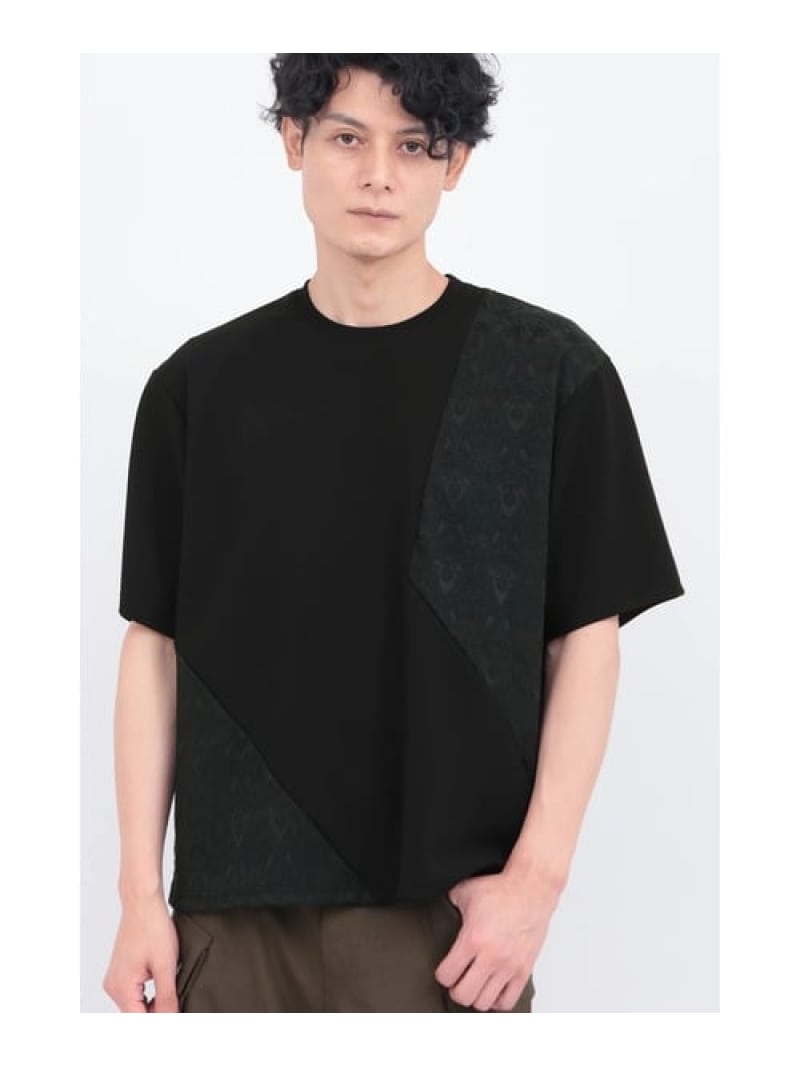 TORNADO MART TORNADO MART∴ハイブリッドテクスチャーオーバーカットソー トルネードマート トップス カットソー・Tシャツ ホワイト ブラック ベージュ【送料無料】