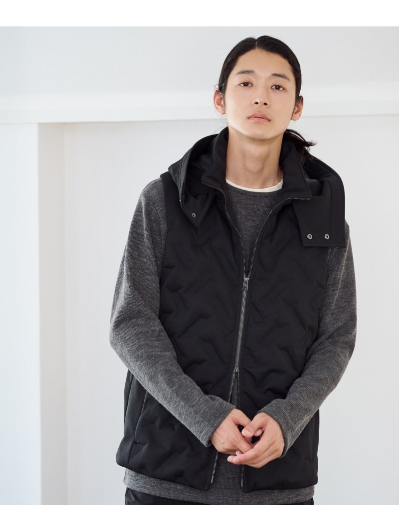 【SALE／10%OFF】COMME CA ISM シームレス  ダウン フードベスト コムサイズム ジャケット・アウター ダウンジャケット・ダウンベスト ホワイト カーキグリーン ブラック【RBA_E】【送料無料】