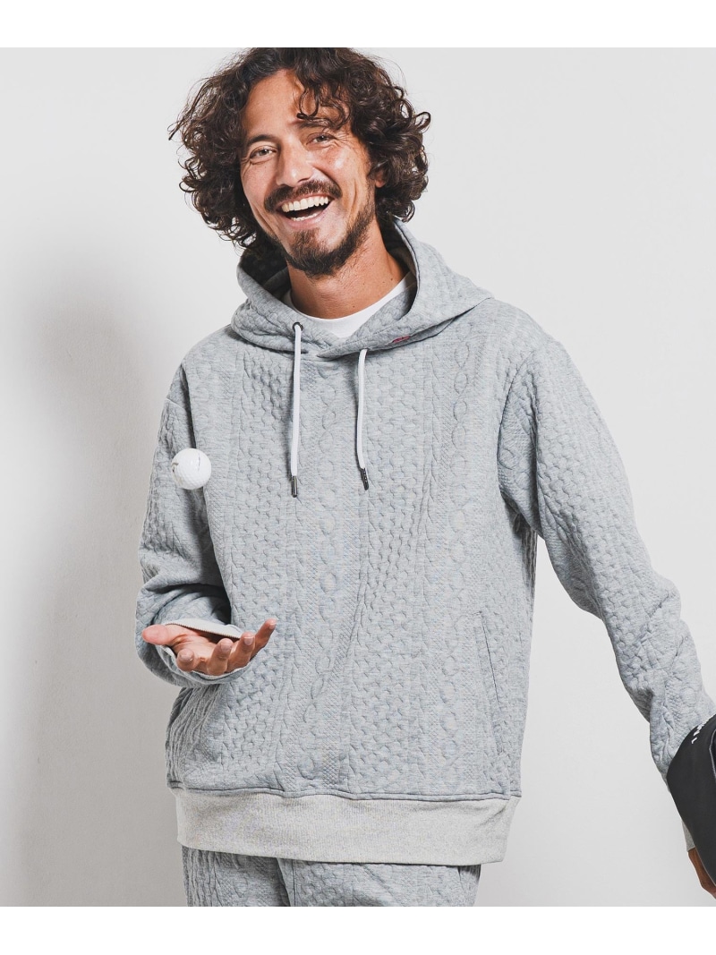 1minute 1second mpa3957-cable knit hoodie with heart patch パーカー カンビオ トップス パーカー・フーディー 黒いこと 薄墨色【貨物輸送無料】