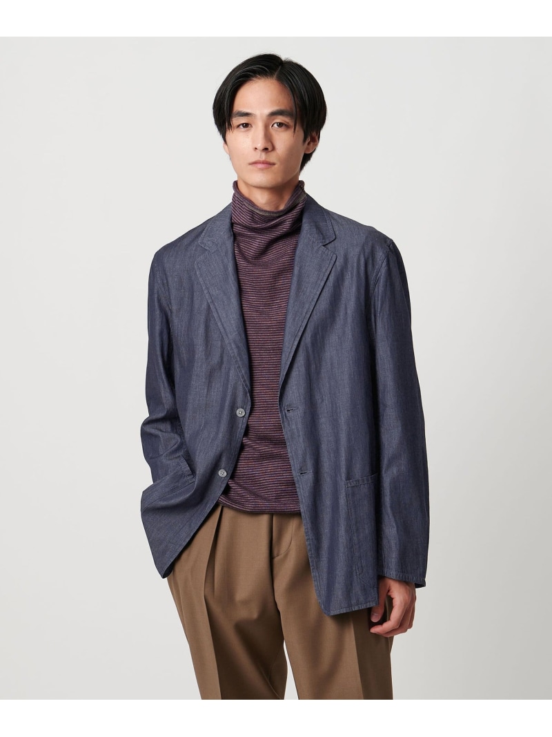 【SALE／50%OFF】UNITED ARROWS シングル2ボタン デニム ホスピタル ジャケット ユナイテッドアローズ アウトレット ジャケット・アウター デニムジャケット ネイビー【RBA_E】【送料無料】｜ Fashion Men